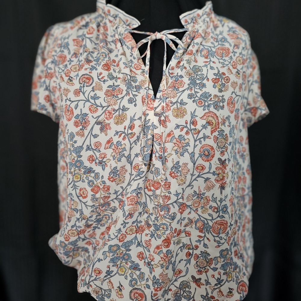 Max Studio Floral Patterned Top With Elastic Hem